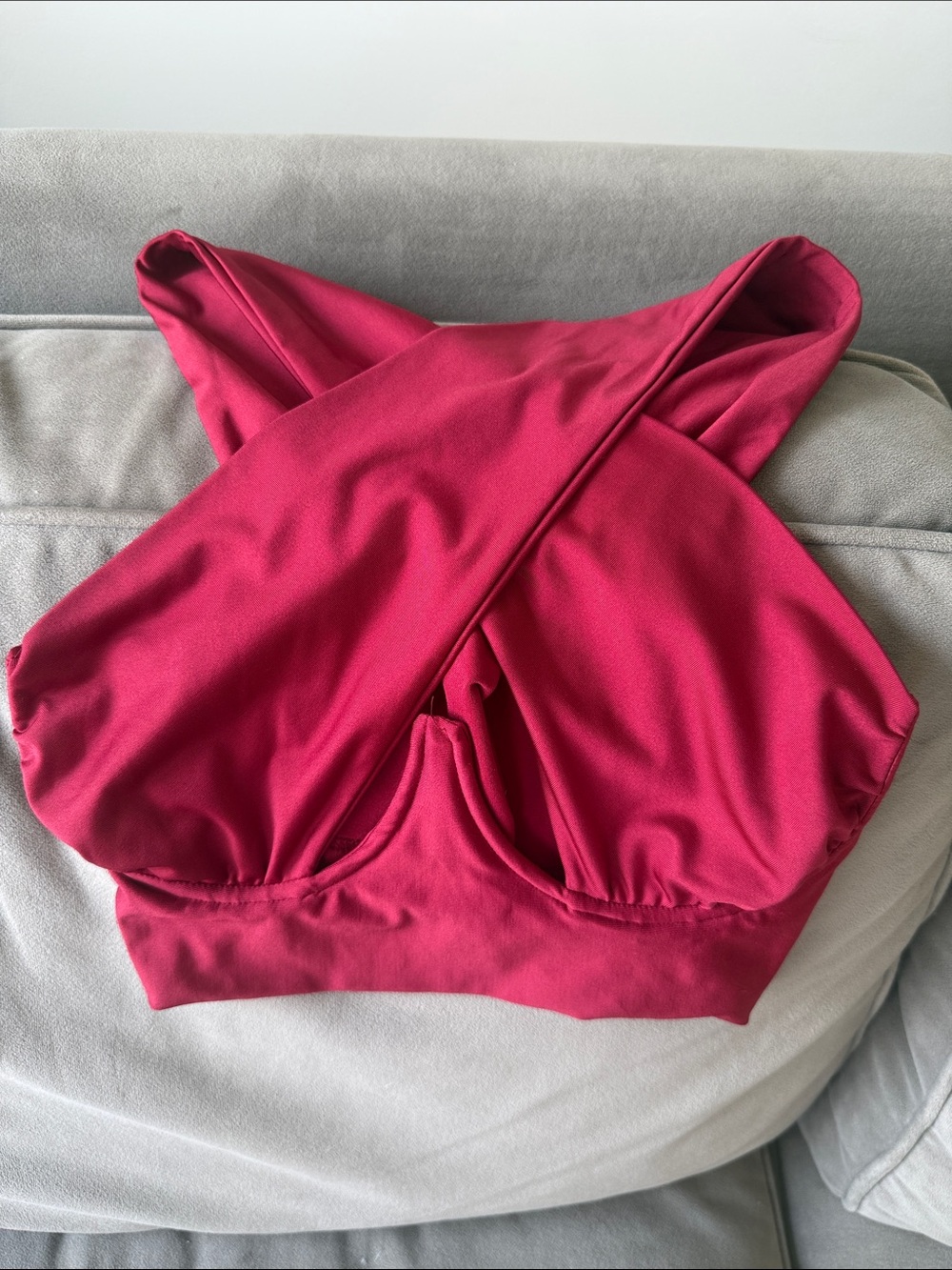 Women’s Cross-Front Bralette in Raspberry